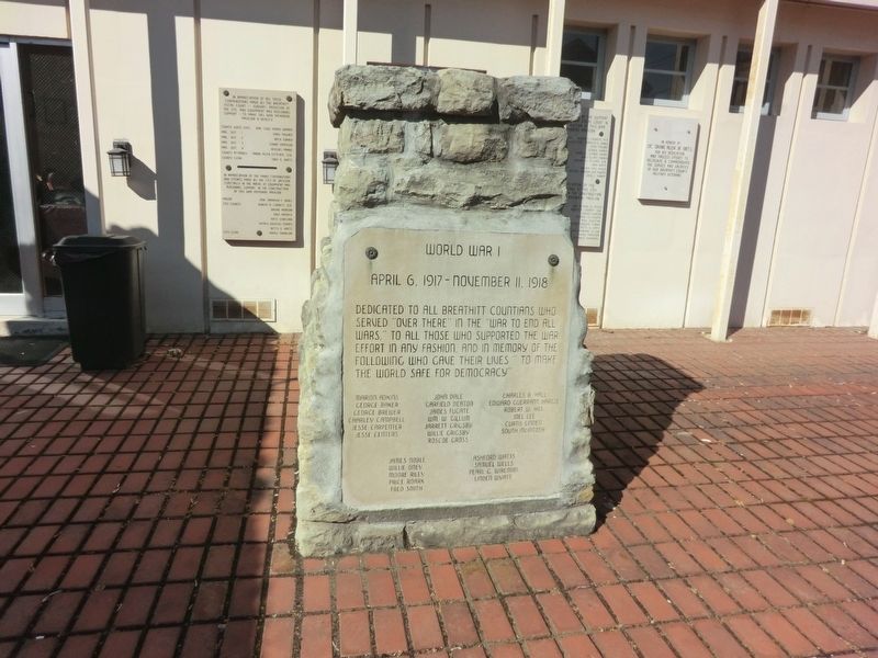 World War I Memorial Marker image. Click for full size.