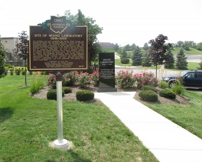 Site of Mound Laboratory (1946- 2003) Marker image. Click for full size.