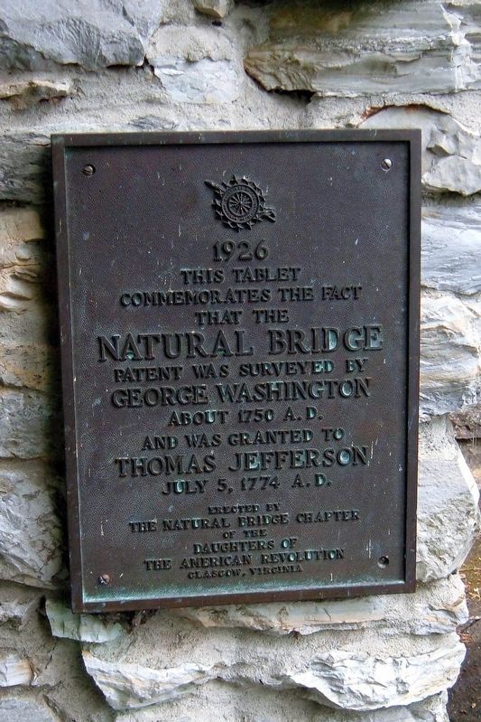 Natural Bridge patent Marker image. Click for full size.