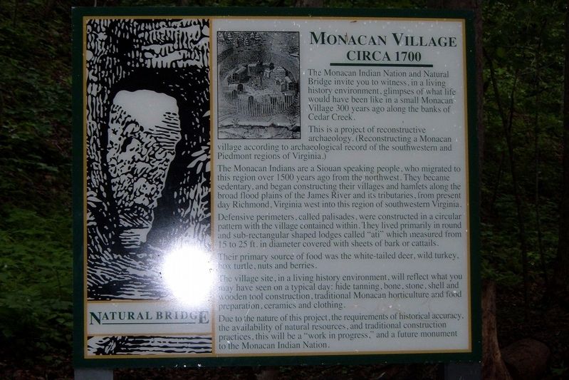 Monacan Village Marker. Click for full size. Monacan Village Marker image. Click for full size.