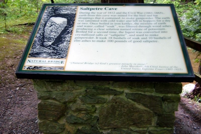Saltpetre Cave Marker. Click for full size. Saltpetre Cave Marker image. Click for full size.