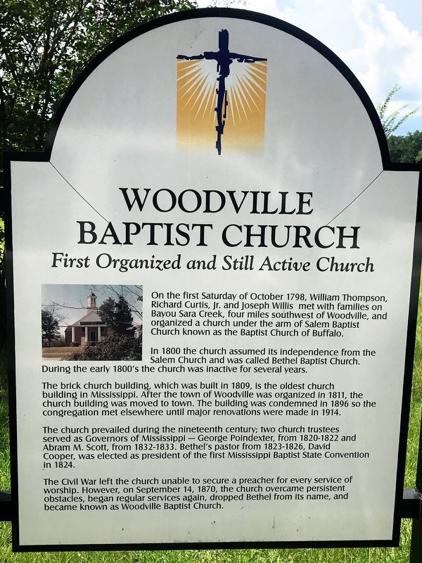 Woodville Baptist Church Marker image. Click for full size.