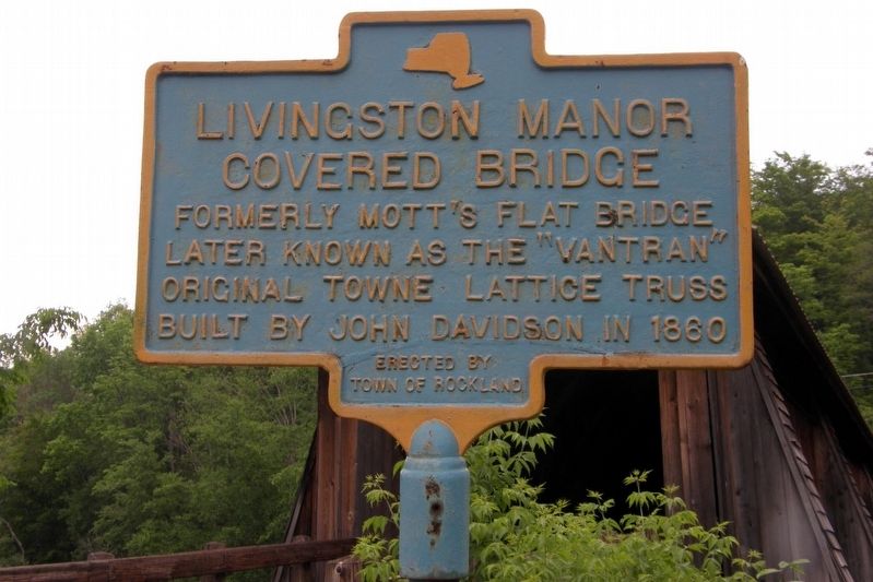 Livingston Manor Covered Bridge Marker image. Click for full size.