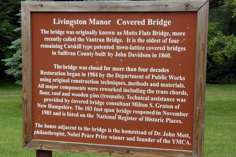 Livingston Manor Covered Bridge Marker image. Click for full size.