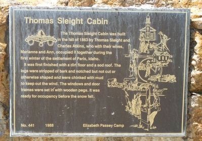 Thomas Sleight Cabin Marker. Click for full size. Thomas Sleight Cabin Marker image. Click for full size.