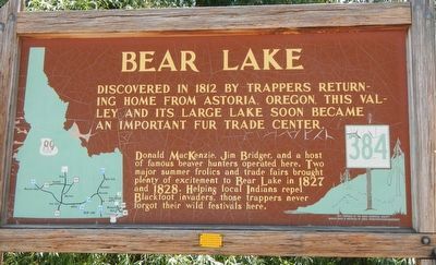 Bear Lake Marker image. Click for full size.