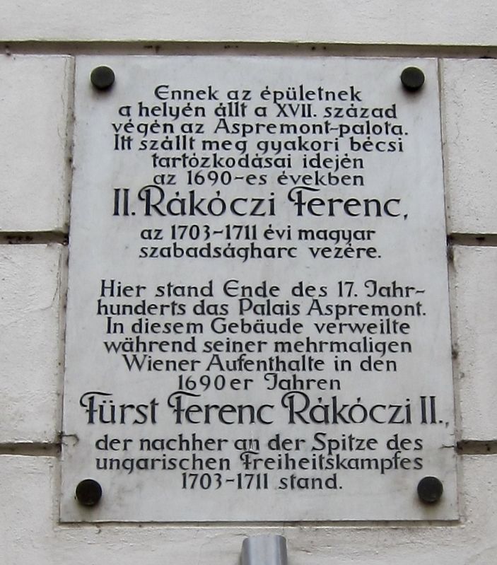 Ferenc Rkczi Marker image. Click for full size.