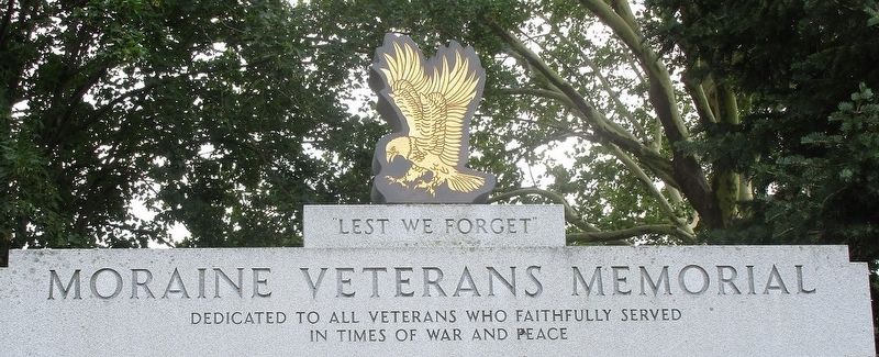 Moraine Veterans Memorial Marker. Click for full size. Moraine Veterans Memorial Marker image. Click for full size.