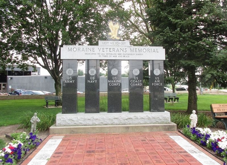 Moraine Veterans Memorial Marker. Click for full size. Moraine Veterans Memorial Marker image. Click for full size.