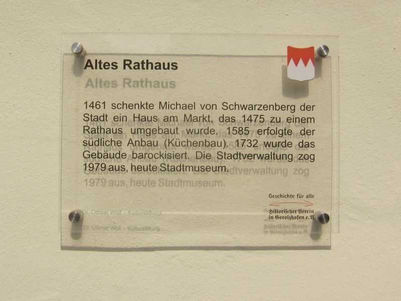 Altes Rathaus / The Old City Hall Marker. Click for full size. Altes Rathaus / The Old City Hall Marker image. Click for full size.