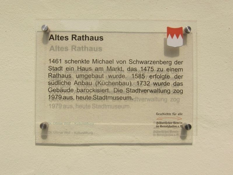 Altes Rathaus / The Old City Hall Marker image. Click for full size.