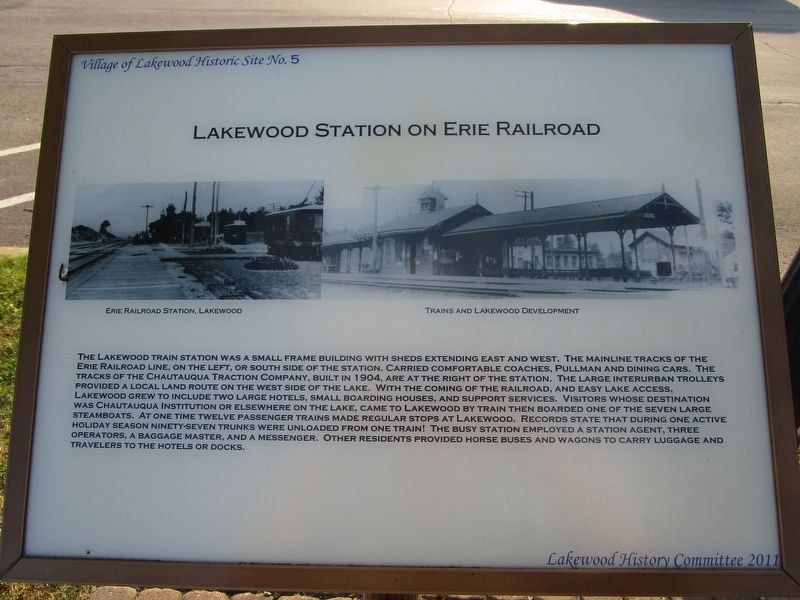 Lakewood Station on Erie Railroad Marker. Click for full size. Lakewood Station on Erie Railroad Marker image. Click for full size.