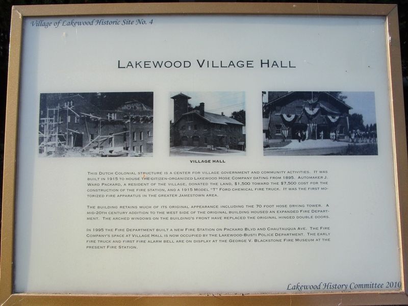 Lakewood Village Hall Marker image. Click for full size.