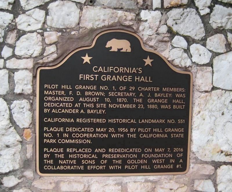 New Californias First Grange Hall Marker image. Click for full size.