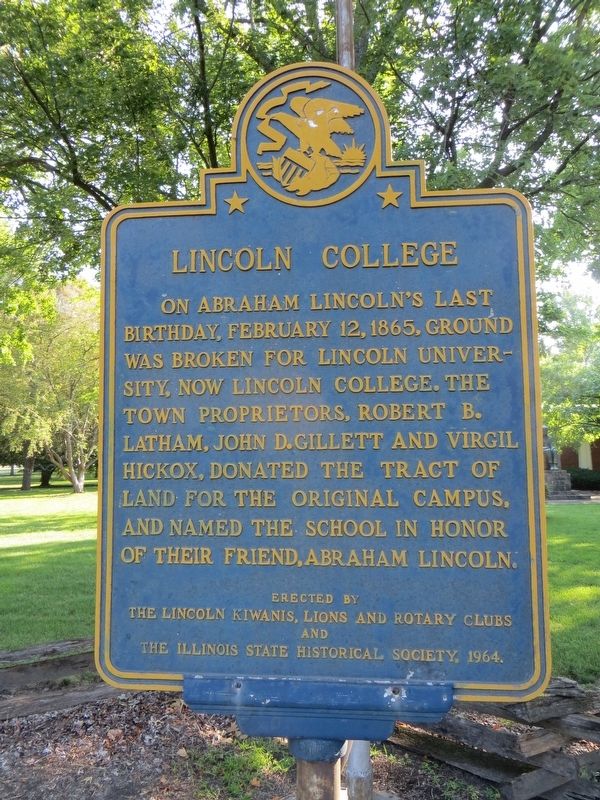 Lincoln College Historical Marker