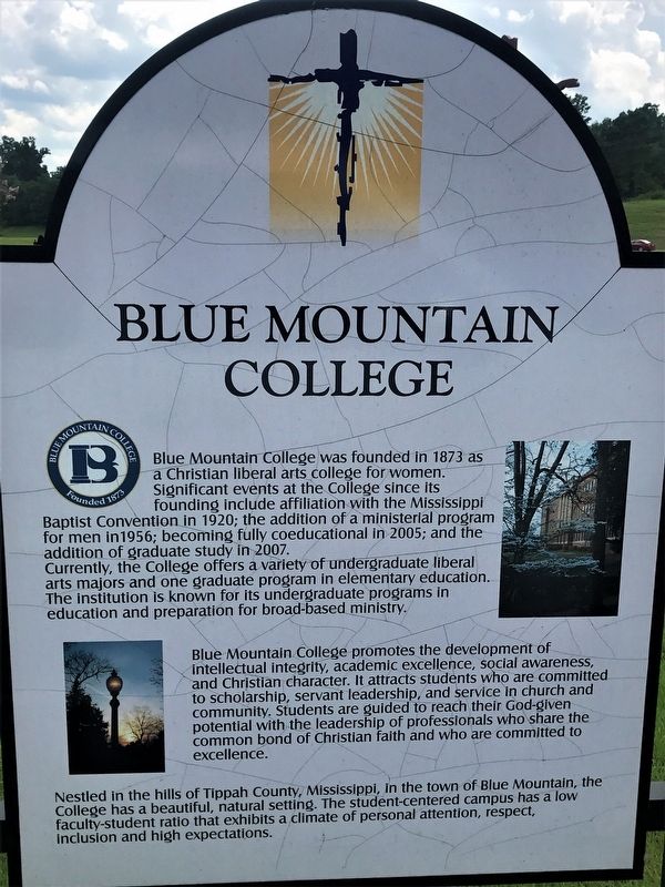 Blue Mountain College Marker. Click for full size. Blue Mountain College Marker image. Click for full size.