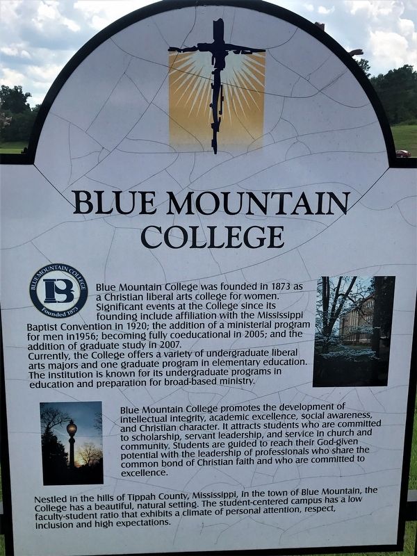 Blue Mountain College Marker image. Click for full size.