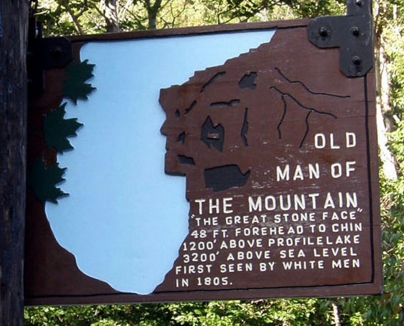 Old Man of the Mountain Marker. Click for full size. Old Man of the Mountain Marker image. Click for full size.