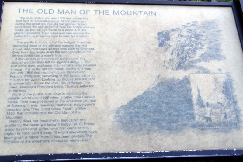 The Old Man of the Mountain Marker image. Click for full size.