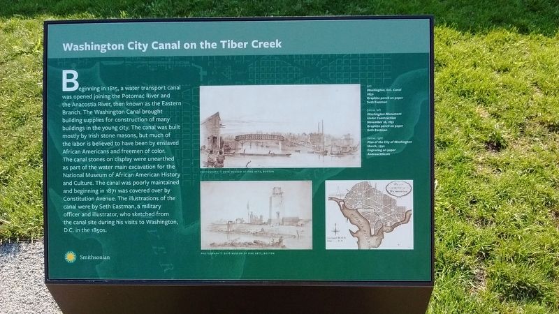 Washington City Canal on the Tiber Creek Marker image. Click for full size.
