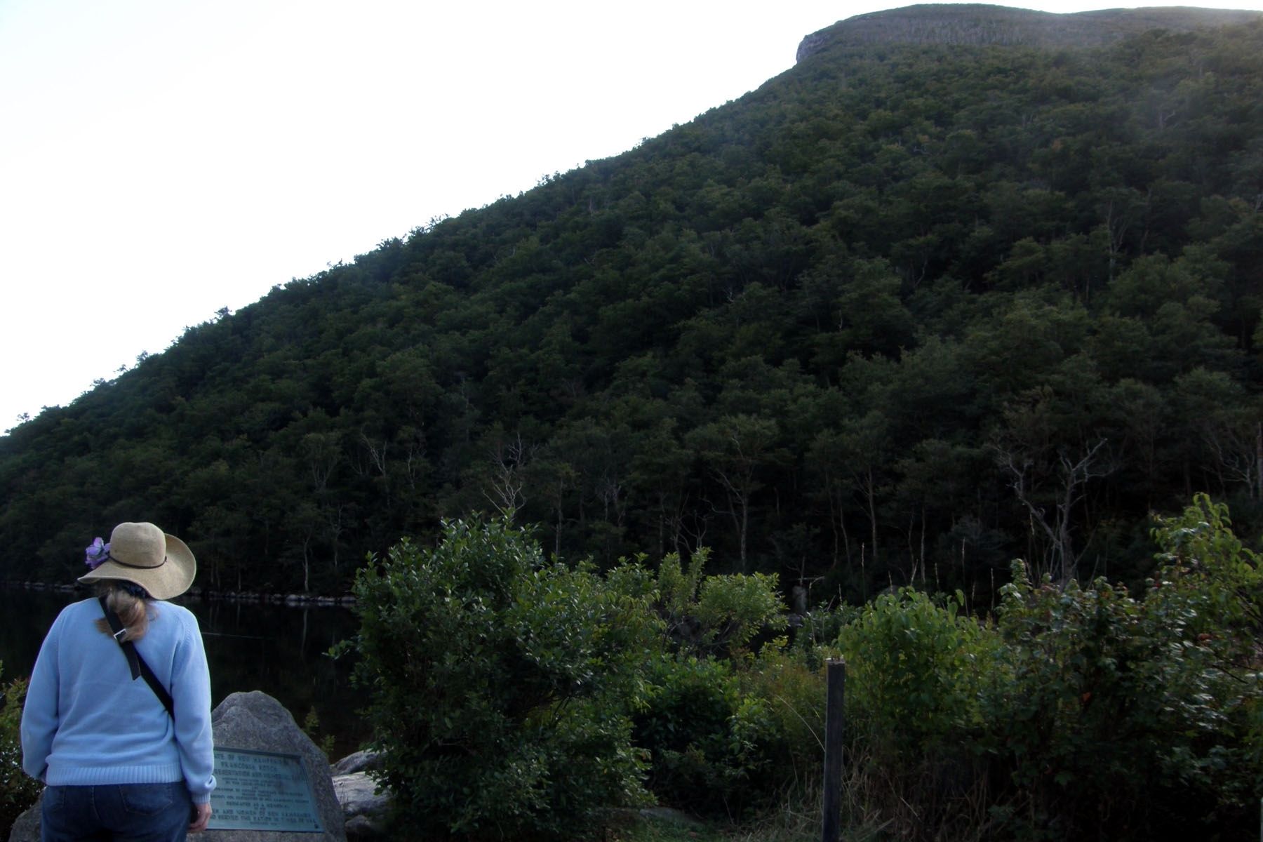 The marker at Profile Lake, the Old Man of the Mountain site. Click for full size. The marker at Profile Lake, the Old Man of the Mountain site image. Click for full size.