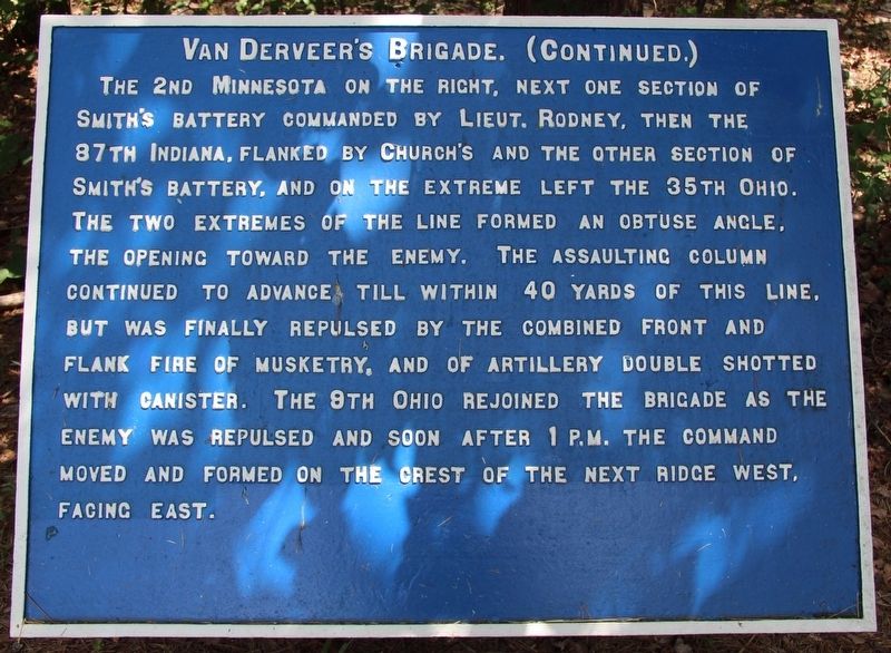 Van Derveer's Brigade Marker image. Click for full size.