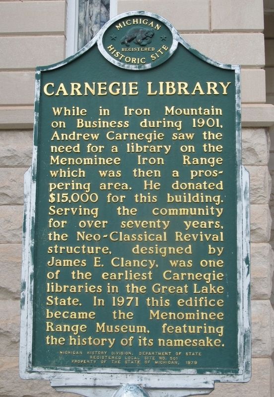 Carnegie Library Marker. Click for full size. Carnegie Library Marker image. Click for full size.