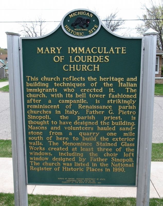 Mary Immaculate of Lourdes Church Marker image. Click for full size.
