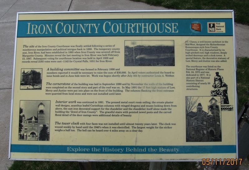 Iron County Courthouse Marker image. Click for full size.