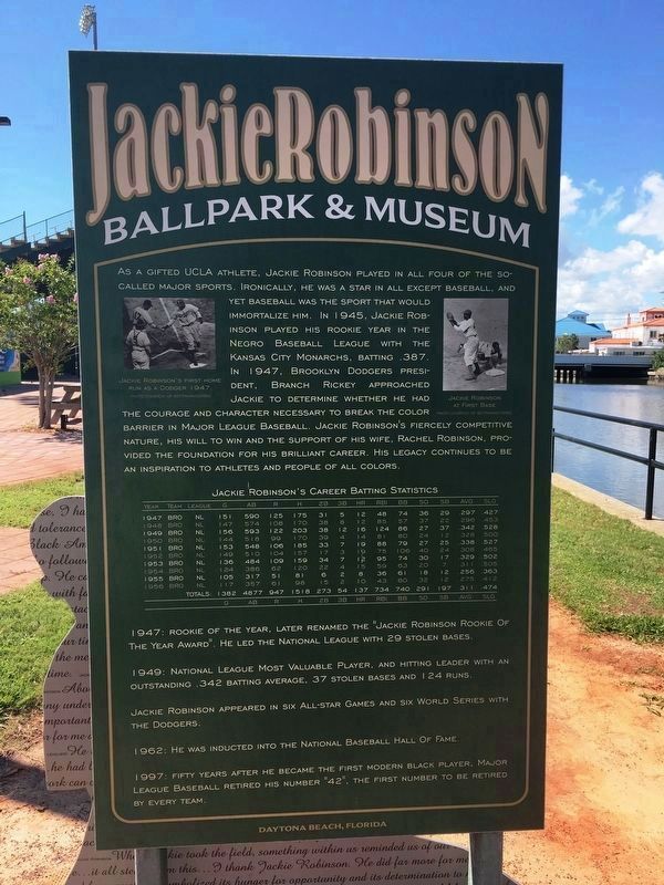 Jackie Robinson Baseball Legend (Reverse Side) image. Click for full size.