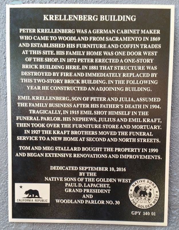 Krellenberg Building Marker. Click for full size. Krellenberg Building Marker image. Click for full size.