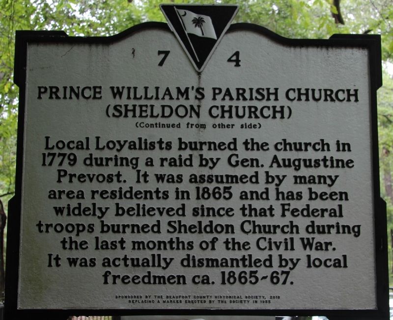 Prince William's Parish Church Marker image. Click for full size.