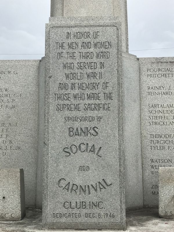 Third Ward World War II Memorial Marker image. Click for full size.