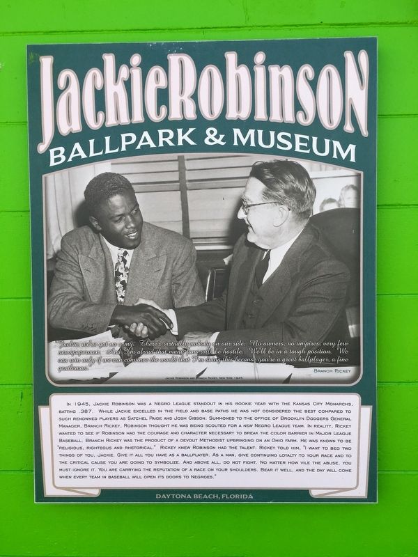 Jackie Robinson Breaks The MLB Color Barrier image. Click for full size.