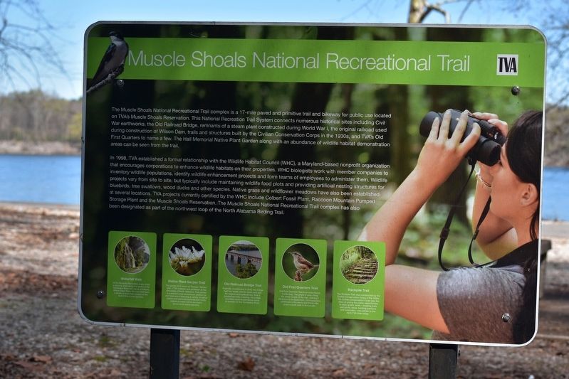 Muscle Shoals National Recreational Trail Marker image. Click for full size.