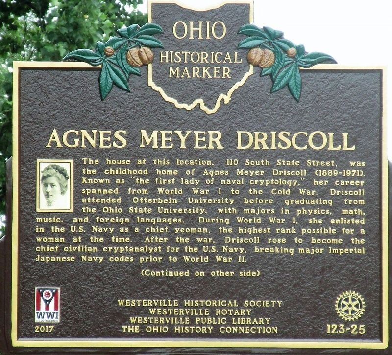 Agnes Meyer Driscoll Marker image. Click for full size.