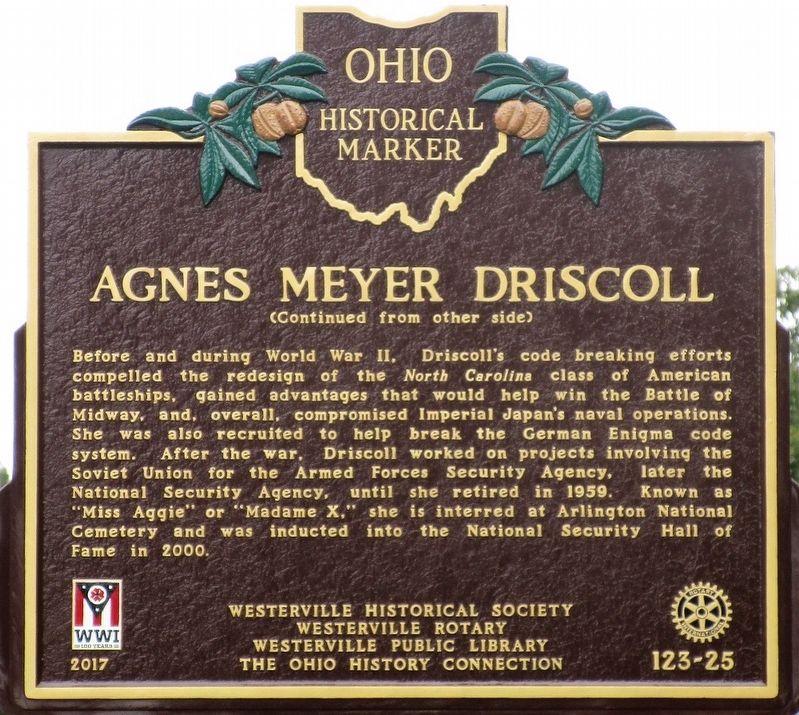 Agnes Meyer Driscoll Marker image. Click for full size.