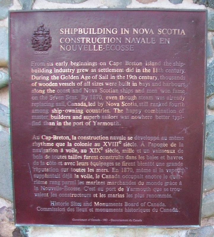 Shipbuilding in Nova Scotia / Construction navale en Nouvelle-cosse Marker image. Click for full size.