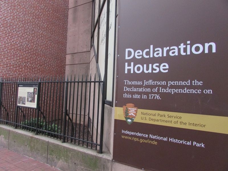 Marker at the Declaration House image. Click for full size.