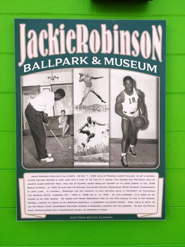 Jackie Robinson Sports Memories Marker. Click for full size. Jackie Robinson Sports Memories Marker image. Click for full size.