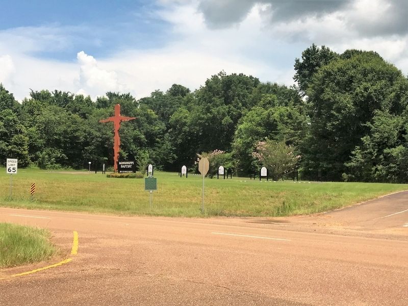 Mississippi Baptist Beginnings roadside display. image. Click for full size.