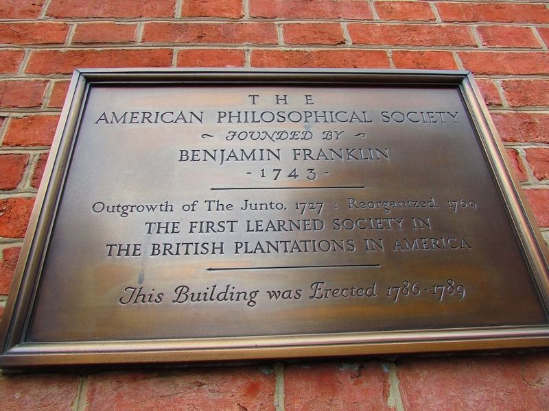 American Philosophical Society Marker. Click for full size. American Philosophical Society Marker image. Click for full size.