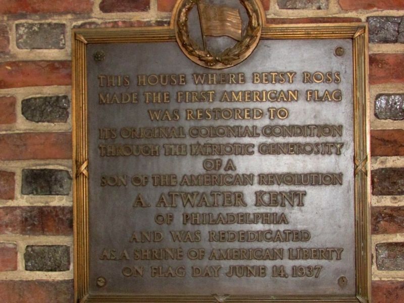 Betsy Ross House Marker image. Click for full size.