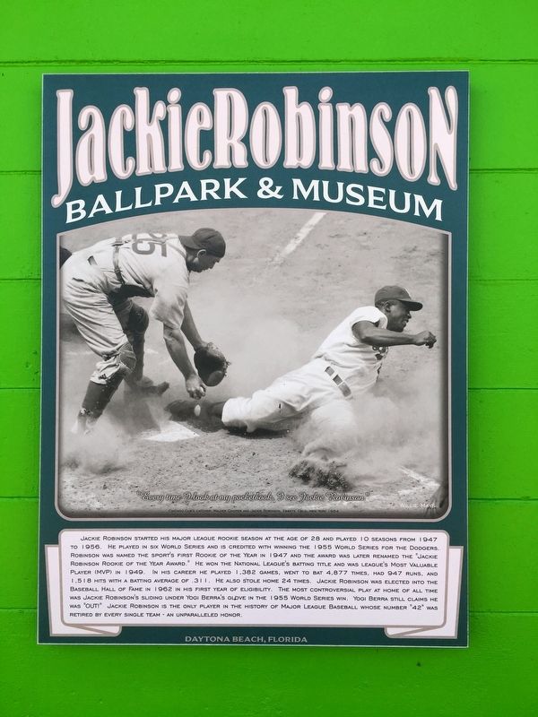 Jackie Robinson Hall Of Famer Marker image. Click for full size.