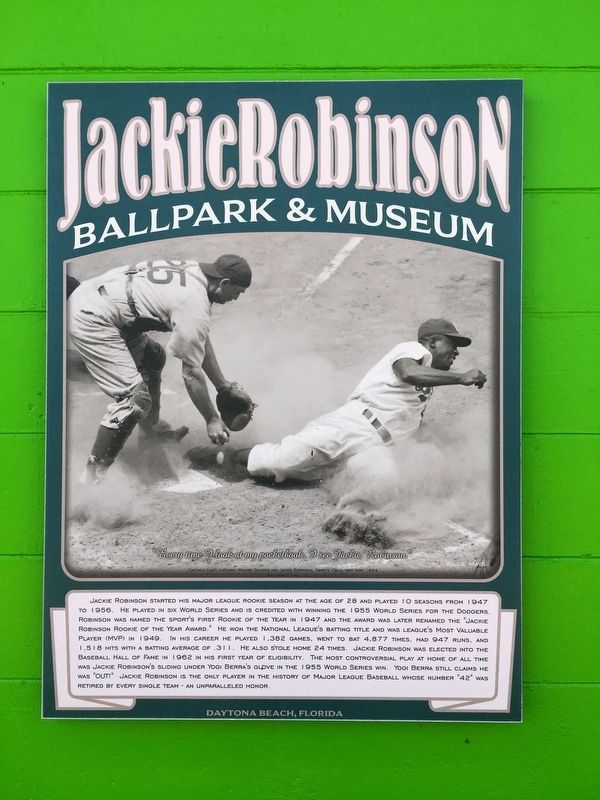 Jackie Robinson Hall Of Famer Marker. Click for full size. Jackie Robinson Hall Of Famer Marker image. Click for full size.