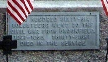 Brookfield Civil War Memorial marker. Click for full size. Brookfield Civil War Memorial marker image. Click for full size.
