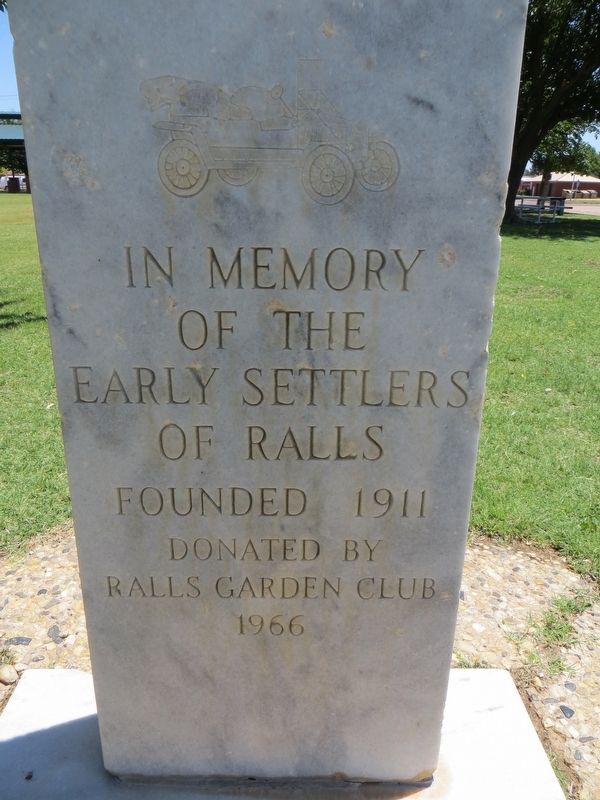 Early Settlers of Ralls Marker image. Click for full size.