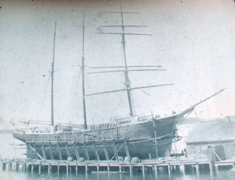 Barquentine <i>Baldwin</i> Photo on Shipbuilding Marker image. Click for full size.