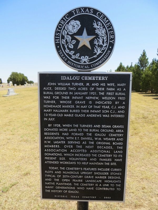 Idalou Cemetery Marker image. Click for full size.