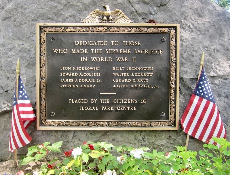 Floral Park World War II Memorial Marker image. Click for full size.